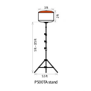 Light with stand dimensions
